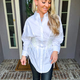 Iconic Intent Tie Detail Blouse - White