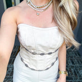 Western Socialite Leather Corset Top