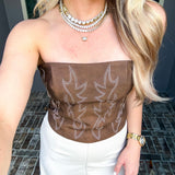 Couture Cowgirl Corset Top - Brown