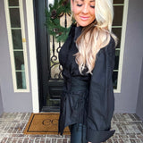 Iconic Intent Tie Detail Blouse - Black