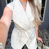 Naturally Chic Linen Wrap Top