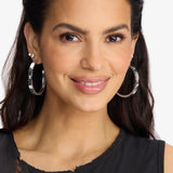 Ashely Lock Hoops 2" - Silver