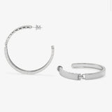 Ashely Lock Hoops 2" - Silver