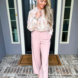 Boss In Blush Pinstripe Trousers