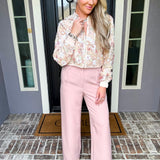 Boss In Blush Pinstripe Trousers