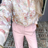 Boss In Blush Pinstripe Trousers