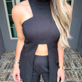 Diva Behavior Cutout Top - Black