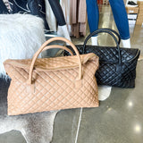 Vacay Mode Quilted Travel Bag - Camel