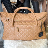 Vacay Mode Quilted Travel Bag - Camel