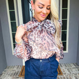 Wildly Feminine Leopard Bow Blouse