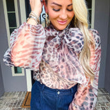 Wildly Feminine Leopard Bow Blouse