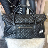 Vacay Mode Quilted Travel Bag - Black