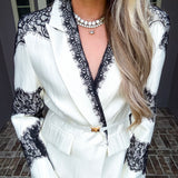 Black & White Icon Lace Blazer