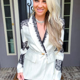 Black & White Icon Lace Blazer