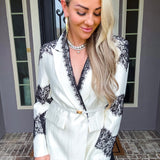 Black & White Icon Lace Blazer