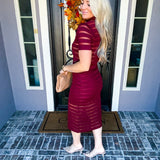 Fifth And Fine Striped Skirt - Maroon