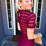 Fifth And Fine Striped Top - Maroon