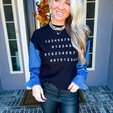 Baddie Boulevard Denim Detail Sweater