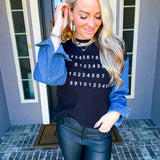Baddie Boulevard Denim Detail Sweater