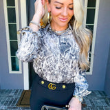 Serpent Edit Snakeskin Blouse