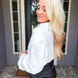 Laced In Power Collared Blouse - White