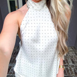 Spotted In Style Open Back Polka Dot Top