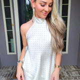 Spotted In Style Open Back Polka Dot Top