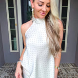 Spotted In Style Open Back Polka Dot Top