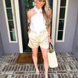 French Edit Tie Blouse - White