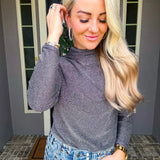 Diamond Heiress Sparkle Top - Grey