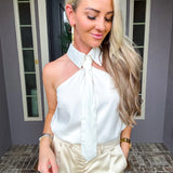 French Edit Tie Blouse - White