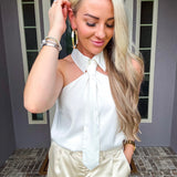 French Edit Tie Blouse - White
