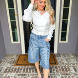 Palazzo Studded Bermuda Short