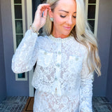 White Haute Elegance Jeweled Blouse