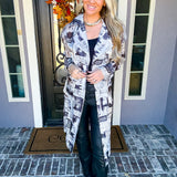 Front Page Chic Newspaper Print Trench Coat