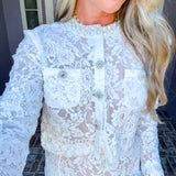 White Haute Elegance Jeweled Blouse
