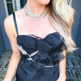 Black Rose Jeweled Top