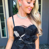 Black Rose Jeweled Top