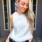 Plush Society White Fur Top