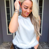 Plush Society White Fur Top