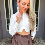 City Crisp Cropped Button Up