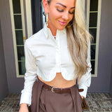 City Crisp Cropped Button Up