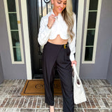 Booked & Busy Belted Trouser