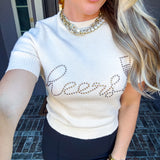 Cheers Rhinestone Top