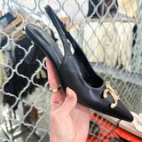 Athena Luxe Kitten Heel - Black