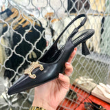 Athena Luxe Kitten Heel - Black