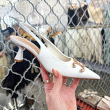 Athena Luxe Kitten Heel - White