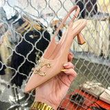 Athena Luxe Kitten Heel - Beige