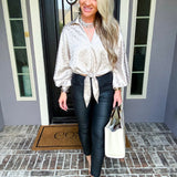 The V List Tie Blouse