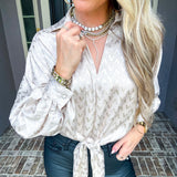 The V List Tie Blouse